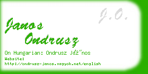 janos ondrusz business card